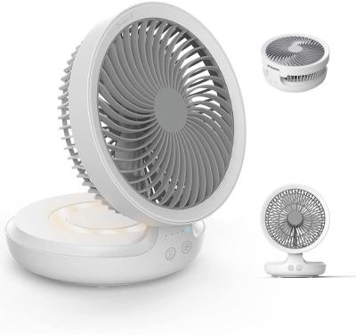 China Quiet Quiet Fan 4 Speeds Quiet Airflow USB Table Fan Personal Foldable Personal Airflow with 4000mAh Battery with Night Breathing Light for sale