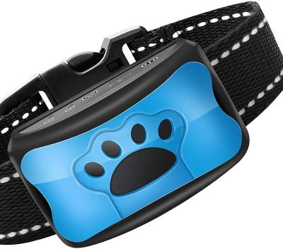 China Automatically Stop Barking Upgrade Rechargeable No Harm Dog Barking Collar With Waterproof Vibration Noise And No Shock For Dogs No Bark Collar For Dogs for sale