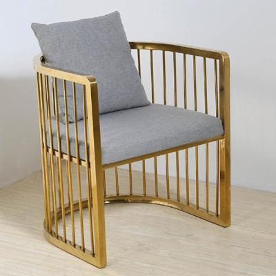 China Modern Hotel Direct Luxury Living Room Frame Factory Style Gold Leisure Modular Customized Stainless Chair for sale