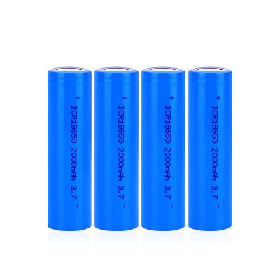 China Toys High Capacity Power 18650 3.7V 1100mAh 1300mAh 1500mAh 1800mAh 2000mAh Cylindrical Li-ion Rechargeable Lithium Ion Battery for sale