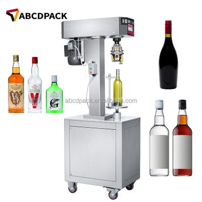 China Food Whiskey Wine Glass Bottles Cap Aluminum Wire Ropp Capping Machine Screwing Capper for sale