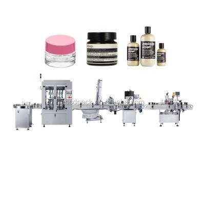 China CE Standard Automatic Emulsion Production Line Small Cream Products Flling Filling Capping Labeling Machine With Video for sale