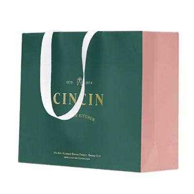 China Recyclable Custom Luxury Gift Paper Shopping Bag Logo Printing With Handle for sale