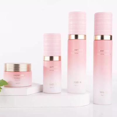 China Recyclable Glass Bottles Other Glass Packaging Cosmetic Glass Bottles Skin Care Set Cream Glass Cosmetic Container for sale