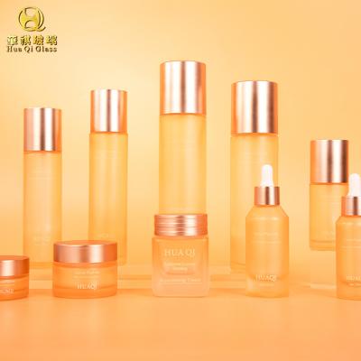 China Glass Bottles Wholesale Custom Packaging Set Cosmetic Glass Bottles Essential Oil Care Hand Sanitizer Container Set Cosmetic Glass Bottle for sale