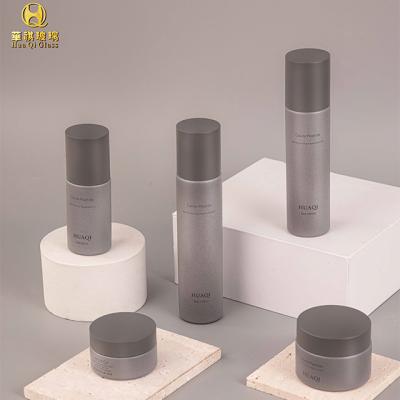 China Glass Bottles Wholesale Custom Glass Bottles Packaging Cosmetic Set Recyclable Empty Glass Bottle With Skin Care To Line Cosmetic Set for sale