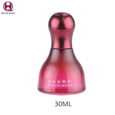 China Recyclable 30ml Rose Glass Jar Dropper Bottle Cosmetic Packaging Packaging for sale