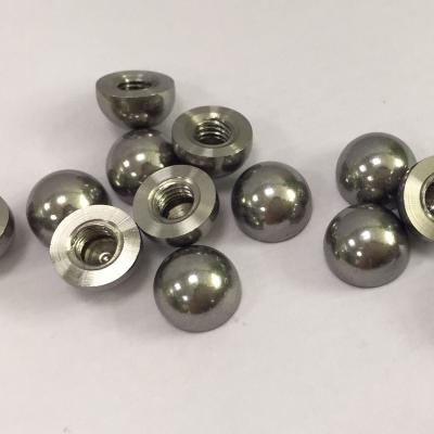 China Machine Customized Solid Tapped Threaded Stainless Steel Half Hemisphere Half Ball With Thread for sale