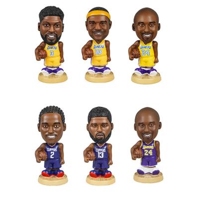 China Realistic Star Flip NBA Doll Bobblehead Europe 3D Model Basketball Players Head Toys for sale