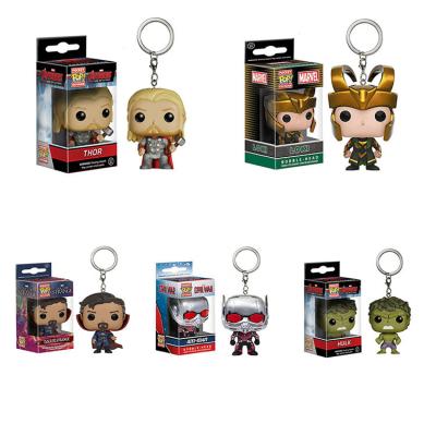 China Hot Selling Promotion Gift Marvel Hero Movie Character Rock Vinyl Keychain Pocket Noise PVC Key Chain for sale