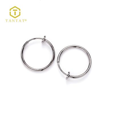 China Unique Cool Performance Welding Men's Stainless Steel Circle Ear Piercing Earring Studs Jewelry for sale