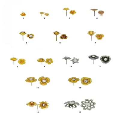 China Fashion Colorful Brass Stainless Steel Flower Stud Earrings for sale