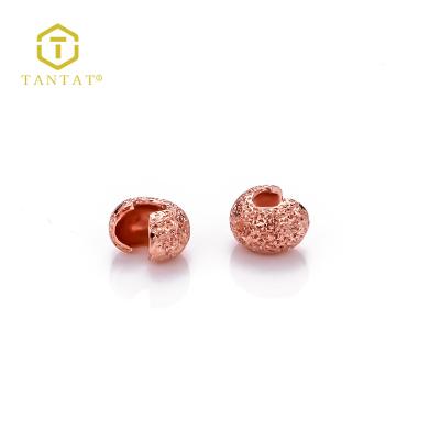 China Nickel Rose Gold Plated 4MM Crimp Beads End Beads For Jewelry Findings for sale