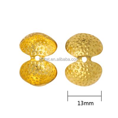 China Tube Curved Brass Beads Jewelry Ball Crimp Bead Tips Clamshell Knots Cover Terminators Findings for sale