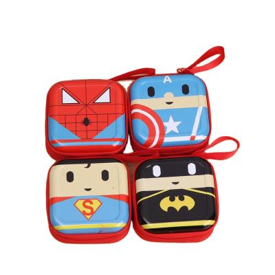 China Mini Portable Round Earphone Bag Waterproof Children's Small Wallet Square Coin Key Bag for sale