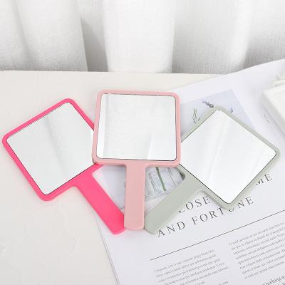 China Custom Customized Custom Logo Small Square ABS Plastic Hand Held Cosmetic Hand Mirrors For Women for sale