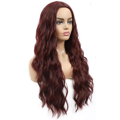 China High Temperature Silk Water Wave Chemical Fiber Wig Set for sale