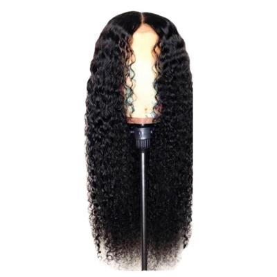 China Water Wave Black Lady Middle Part Long Curly Wig Hair Set Small Curly Hair for sale