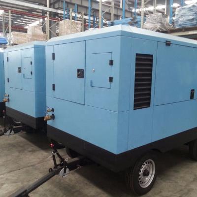 China Movable Lubricated Screw Air Compressor Diesel Engine For Building for sale