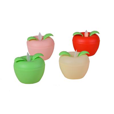 China Flameless Fruit Led Moving Apple Wick Candle Lights Hotel Party Wedding Decoration Festival Flameless Apple Holiday Shaped for sale