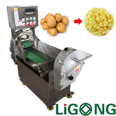 China LIGONG Double head full automatic control panel vegetable cutter machine en venta