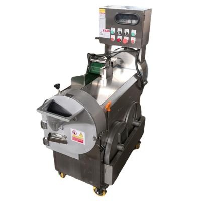 中国 Double Head Commercial Vegetable Cutting Machine With Conveyor Belt Cutting Size Adjustable 販売のため