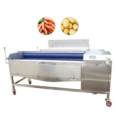 China Commercial Fruit and Vegetable Cleaning Bubble Peeling Brush Carrot Cassava Apple Washing Machine for sale