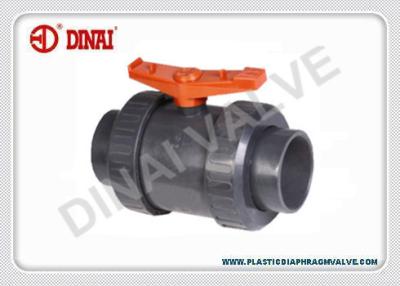 China PP / FRPP double union socket ball Valve PN1.0Mpa DIN / ANSI / JIS Plastic Ball Valve for sale