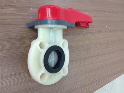 China Acid resist plastic butterfly valve manual and gear handle, 1.0Mpa,1”~24”, UPVC,CPVC,PVDF,PP,PPH fabricated for sale