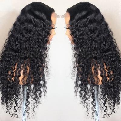 China Swiss Lace 5x5 HD Lace Up Closure Hair Wigs For Women Glueless Brazilian Deep Wave With Baby Hair for sale