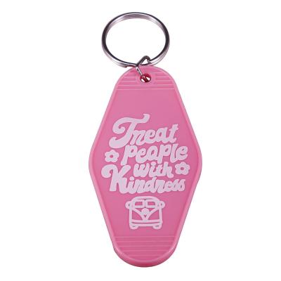 China Agriculture Daqido Logo Plastic Motel Custom Colorful Hot Stamping Keychain for sale