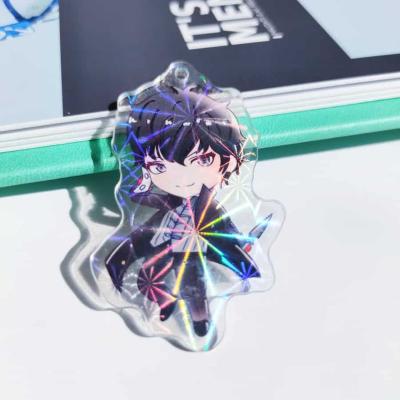 China DAQIDONG Plastic Custom Holographic Anime Do Acrylic Shaker Keychains With Colorful Key Chain With Clasp for sale