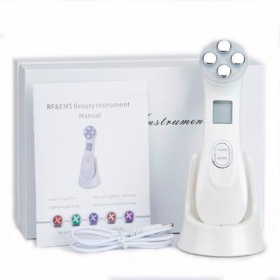 China Pore ​​Shrinking 5 in 1 EMS and RF Current Effective for Deep Skin Relaxation Led Light Therapy Beauty Instrument Device for sale