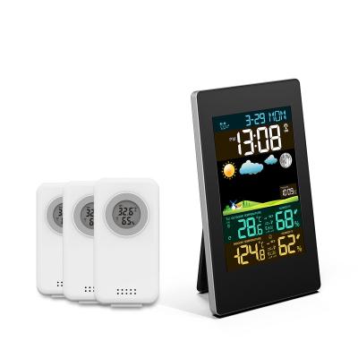 China 2021 New Design Style Barometer Control Antique Sound Temperature Display Digital Weather Station With Alarm Clock for sale