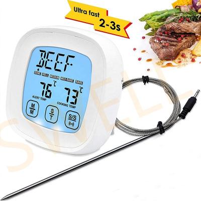 China Outdoor BBQ Digital Kitchen Thermometer Meat Probe Stainless Steel Wireless BBQ Oven Thermometer for sale