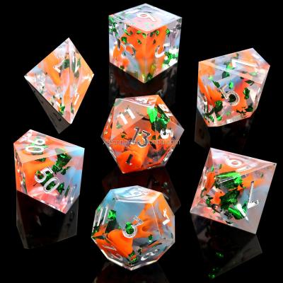 China Hot Orange Style Handmade Cutting Edge DND Carve Set 7 Die Cuts Complete Set Hot Orange Role Playing Game RPG For Board Game Dungeons And Dragons for sale