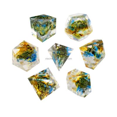 China Magic Island Custom Sharp DND Dice Sets Magic Island Design 7 Pieces / Set Polyhedral DND Dies Set For RPG Dungeons And Dragons Board Game for sale