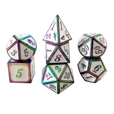 China Fashionable Metal Dies Set Enamel Dies Angelic White /Colorful Design Metal RPG Role Playing Game D&D Dies for sale