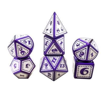 China Fashionable Wholesale Metal DND Polyhedral Die Sets 7PCS Dungeons Dragons For Classmates Friends Colleagues Role Playing Table Board Game for sale