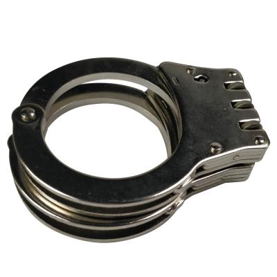 China Professional Carbon Steel Handcuffs Cheap Duty Steel Handcuff Police Metal Handcuff For Security for sale