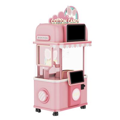 China Hotel Subway Station Mall Factory FDA Certified Custom Commercial Colorful Clouds Roll Silk Flower Automatic Cotton Candy Making Vending Machine for sale