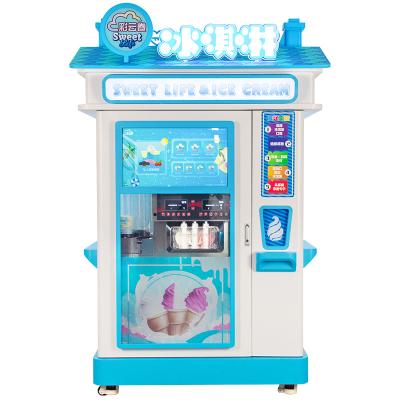 China Hotel Metro Station Mall Factory Direct Selling Cash Operated Soft Ice Cream Machine Robot Maker Frozen Soft Ice Cream Vending Machine for sale