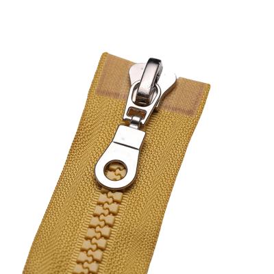 China New Fashion 2 Way Zipper Viable Plastic Resin Zipper With White Teeth Open Zipper for sale