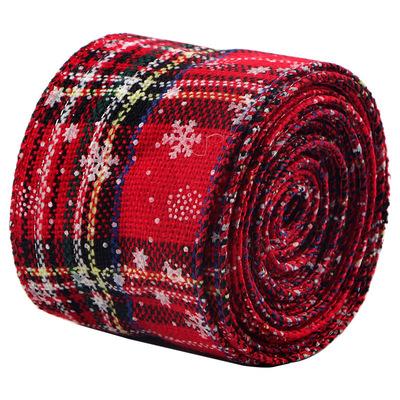 China Floral Cable Christmas Opens DIY Satin Gifting Ribbon Decorative Cable Wrapping Roll for sale