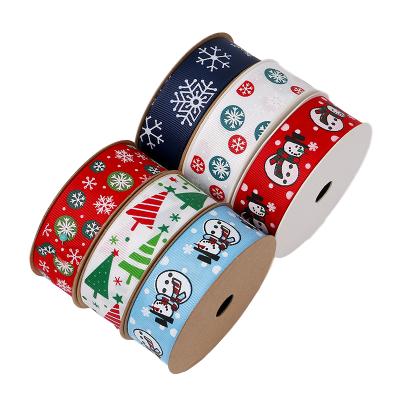 China Sustainable Gifts Strips Ribbons Christmas Ribbons Wholesale Custom Grosgrain Ribbons for sale