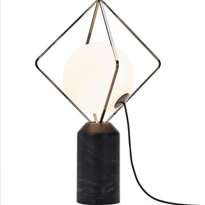 China Hotsale Contemporary Cheap Earth Table Lamp Bed Room Glass Desk Lamp Reading Night Light Amazon Metal Glass for sale