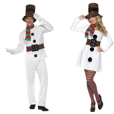 China 2021 Inflatable Products Christmas Couples Snowman Costume Men And Women Adult Cosplay Christmas Costumes for sale