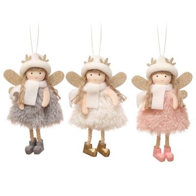 China New Durable Creative Angel Pendant Wholesale Price Christmas Hat Antlers Girl Pendant For Christmas Tree for sale