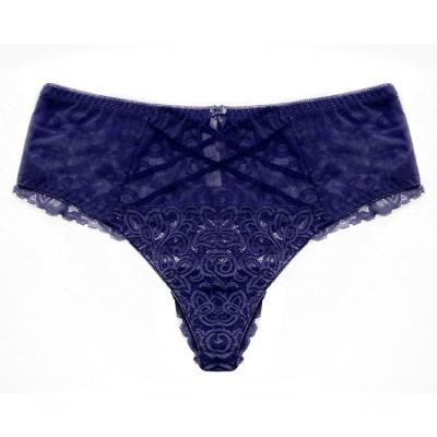 China Wholesale Hot Breathable Medium Sexy Thong Panties Ladies Lace Underwear Ladies Sexy Thong Big Size for sale