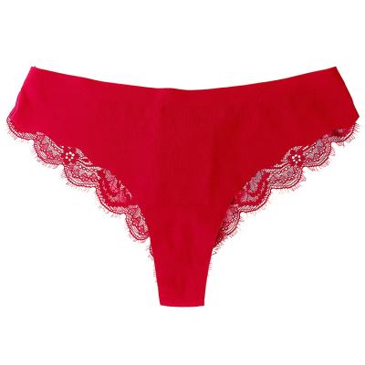 China BEIZHI Antibacterial Customized Thong Ladies Sexy Panties Comfortable Mid Waist Nylon Lace String Thong for sale